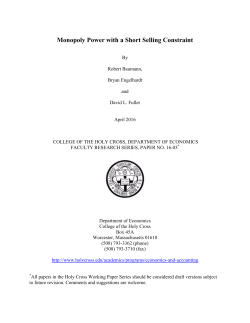 Monopoly Power with a Short Selling Constraint