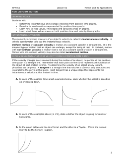 Non-Uniform Motion
