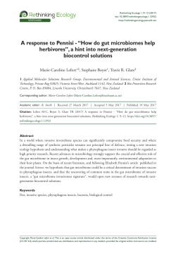 A response to Pennisi - &ldquo;How do gut microbiomes help herbivores