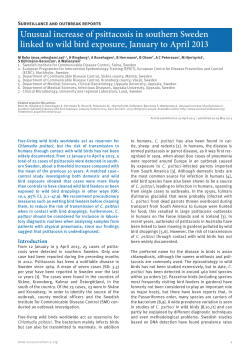 Unusual increase of psittacosis in southern Sweden linked to wild