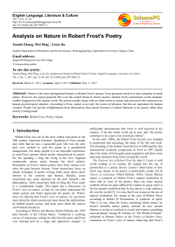 Analysis on Nature in Robert Frost`s Poetry
