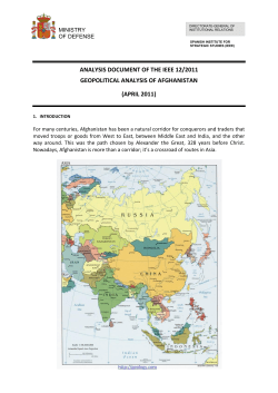 Geopolitical Analysis of Afghanistan (DIEEEA12