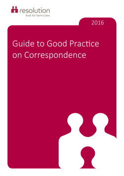 Guide to Good Practice on Correspondence - Resolution