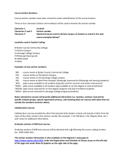 Course Section Numbers Course section numbers have been