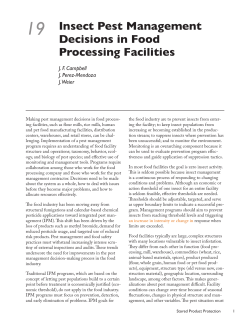 19 Insect Pest Management Decisions in Food Processing Facilities