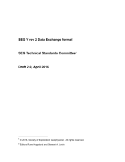 SEG Y rev 2 Data Exchange format1 SEG Technical Standards