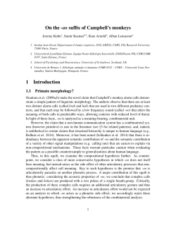 On the -oo suffix of Campbell`s monkeys 1 Introduction