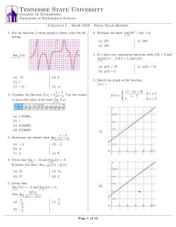 Calculus I - Tennessee State University