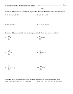 Arithmetic and Geometric Series Name