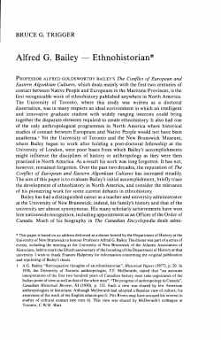 Alfred G. Bailey &mdash; Ethnohistorian - Centre for Digital Scholarship