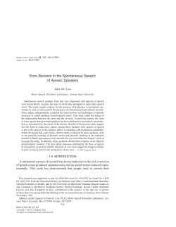 Error-Revision in the Spontaneous Speech of Apraxic Speakers