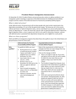President Obama`s Immigration Announcement What is deferred
