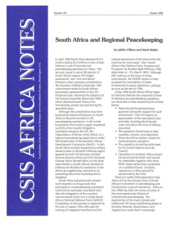 South Africa and Regional Peacekeeping