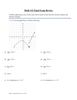 Math 141 Final Exam Review
