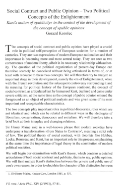 Social Contract and Public Opinion