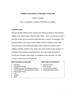 PHONETIC ENCODING OF PROSODIC