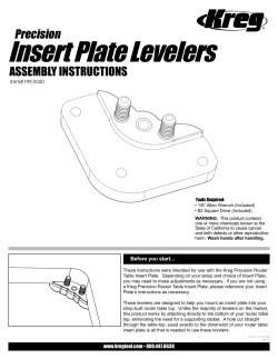 Insert Plate Leveler Instructions