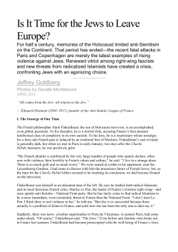 Is It Time for the Jews to Leave Europe?