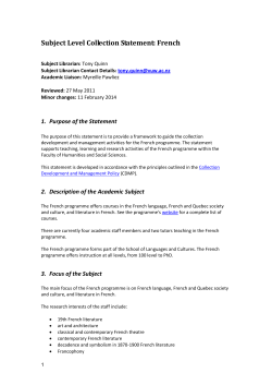 French: Subject Level Collection Statement