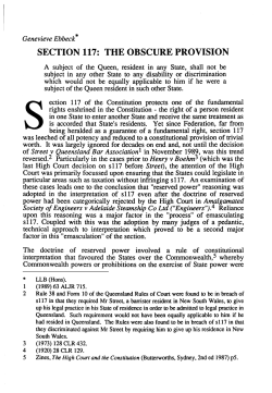 Ebbeck, Genevieve --- "Section 117: The Obscure Provision" [1991