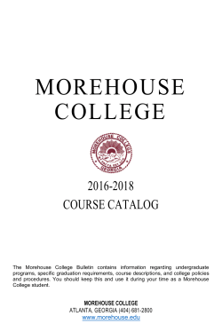 Morehouse College Course Catalog 2016-2018