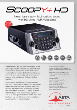 + Product Sheet - AETA AUDIO SYSTEMS