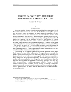 Rights in Conflict: The First Amendment`s Third Century