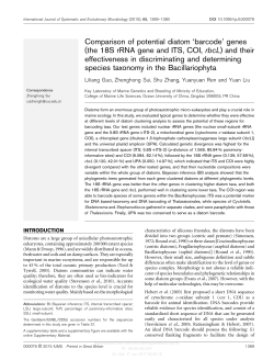 Comparison of potential diatom `barcode` genes
