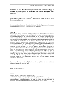 Features of the structural organization and biomorphology of