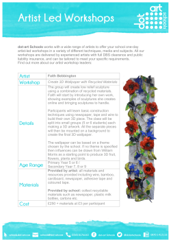 Artist Led Workshops - dot-art Schools