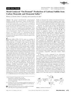 MetalCatalyzed OnDemand Production of Carbonyl Sulfide from