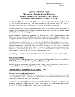 Minutes - Olmsted Falls