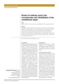 Review of methods used in the reconstruction