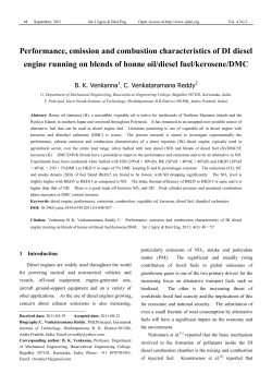 Performance, emission and combustion characteristics of DI diesel