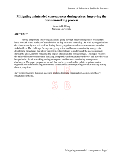 Mitigating unintended consequences during crises