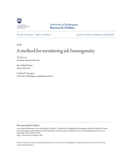 A method for monitoring ink homogeneity