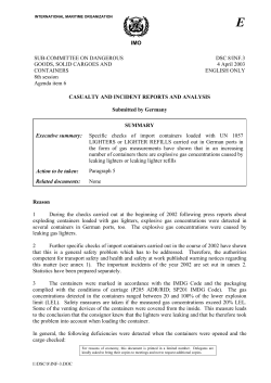 IMO SUB-COMMITTEE ON DANGEROUS GOODS, SOLID