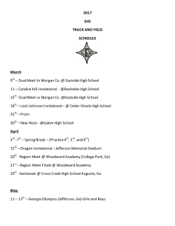 2017 Track Meet Schedule