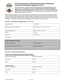 Ontario Association of Agricultural Societies Ambassador