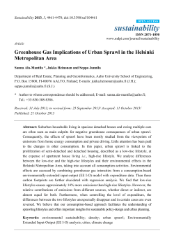 Greenhouse Gas Implications of Urban Sprawl in the Helsinki