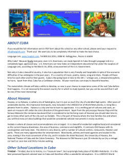 ABOUT CUBA About Havana Other School