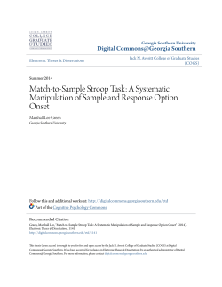 Match-to-Sample Stroop Task: A Systematic Manipulation of Sample