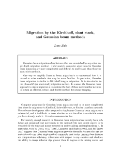 Migration by the Kirchhoff, slant stack, and Gaussian beam methods