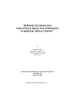 Burner Technology For Single-Digit NOx Emissions In Boiler