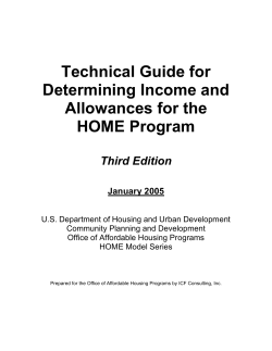 Technical Guide for Determining Income and Allowances for the
