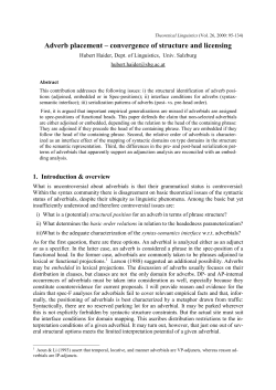 Adverb placement &ndash; convergence of structure and