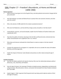 Freedom`s Boundaries, at Home and Abroad (1890