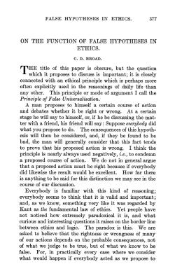 On the Function of False Hypotheses in Ethics