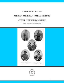 A Bibliography of African American Family History at the Newberry