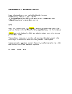 Correspondence: St. Andrews Paving Project From: billzeldow